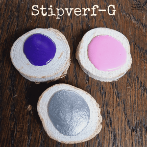 stipverf roze, lila en zilver