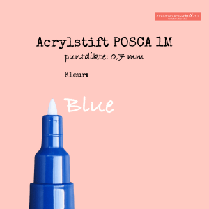 Blue POSCA acrylmarker 0,7–1 mm voor details op keramisch gips