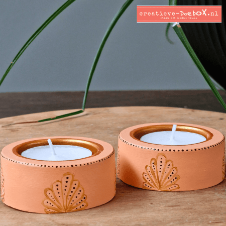 eenvoudige waxinelichtjes om te beschilderen diy pakket voor thuis