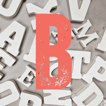 Letter B keramisch gips