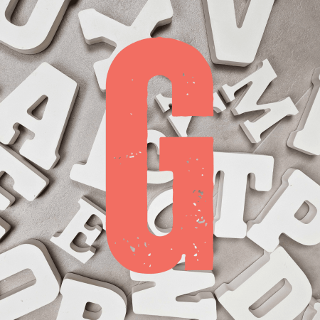 letter G keramisch gips