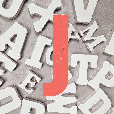 letter J keramisch gips