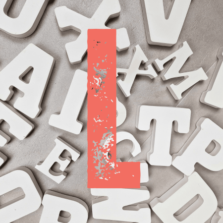 letter L keramisch gips