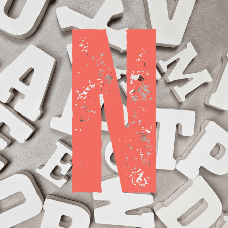 letter N keramisch gips