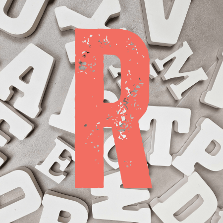 letter R keramisch gips