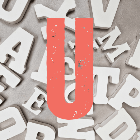 letter U keramisch gips