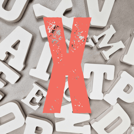 letter X keramisch gips