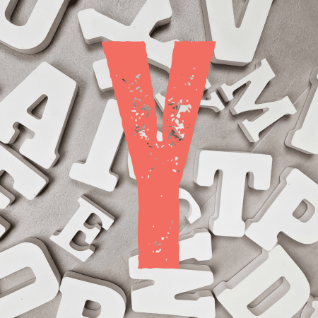 letter Y keramisch gips