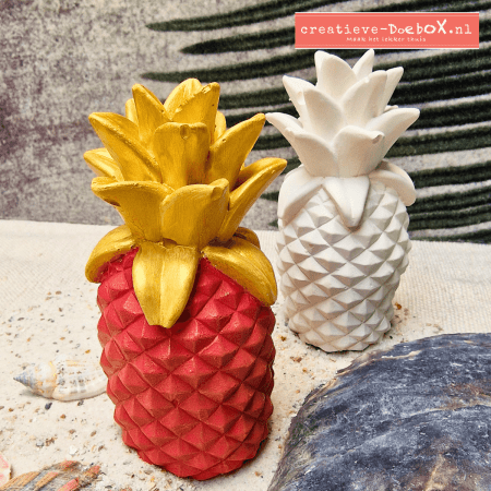 Ananas ornament van keramisch gips om te beschilderen, vrolijke tropische decoratie