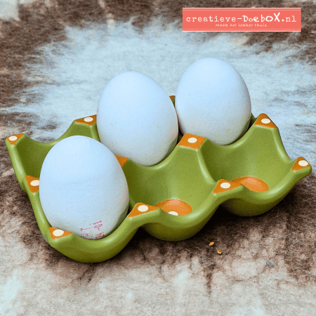 Hippe eierdoos van keramisch gips om te beschilderen, decoratief eierrekje