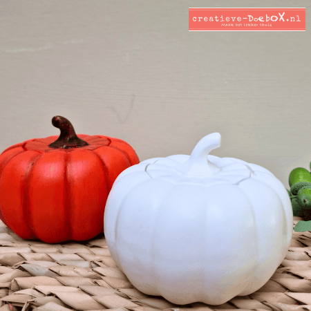 Morieltje pompoenpotje met dekseltje van keramisch gips om te beschilderen, herfstdecoratie