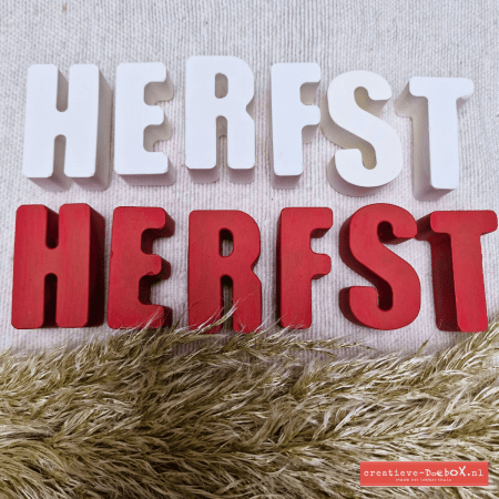 Herfst letters van keramisch gips om te beschilderen, losse decoratieve letters