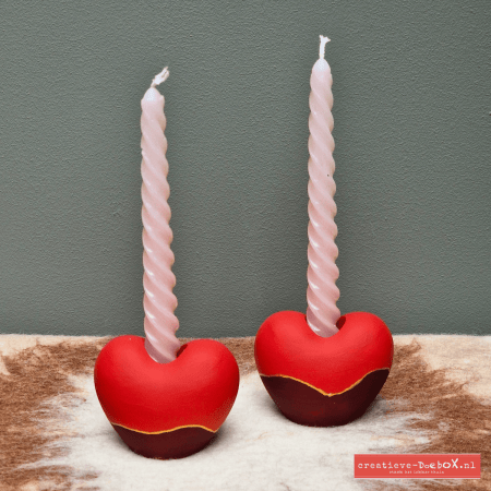 moederdag kandelaars set in hartvorm