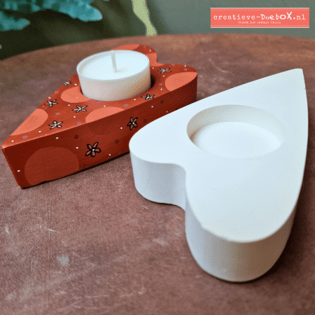 hartvorm voor waxinelichtje om te beschilderen