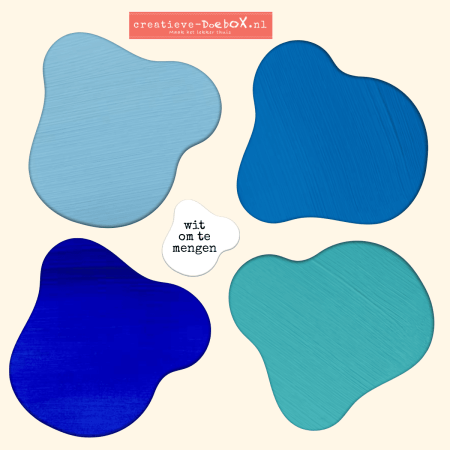 acrylverf blauwtinten 5 kleuren