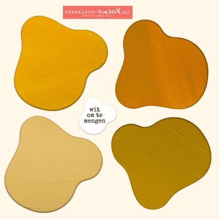 acrylverf geeltinten 5 kleuren