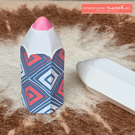 Potlood ornament van keramisch gips om te beschilderen, zeskantig decoratief potlood