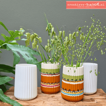 Vaasjes van keramisch gips voor droogbloemen – set van 2 DIY vaasjes om zelf te beschilderen tijdens een gezellige creatieve middag thuis