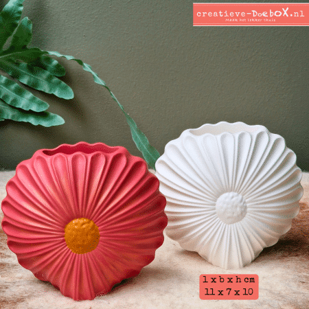 Bloemvormige vaasjes van keramisch gips om te beschilderen – set van 2, lief en creatief Moederdag cadeau